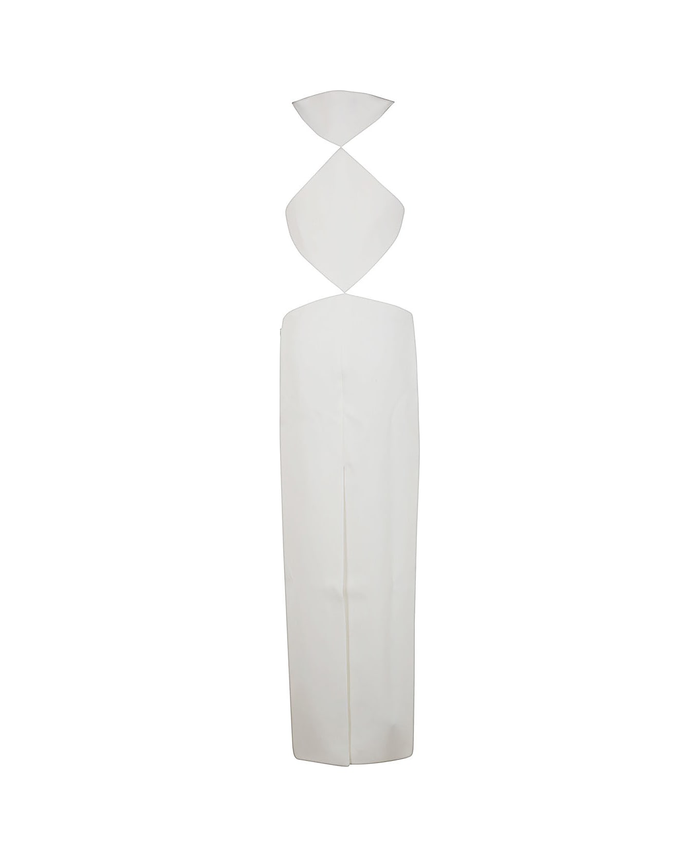 Versace Techno Bonded Granite` Gown - Optical White