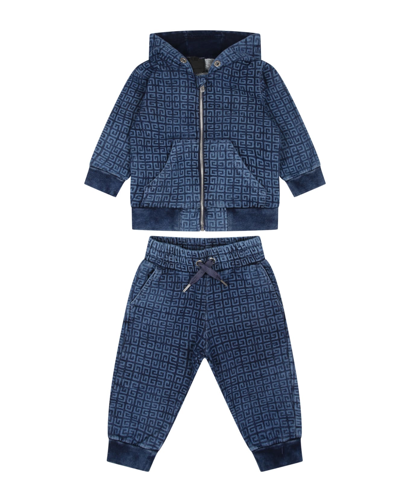 Givenchy Blue Suit For Baby Boy With 4g Motif - Blue ボトムス