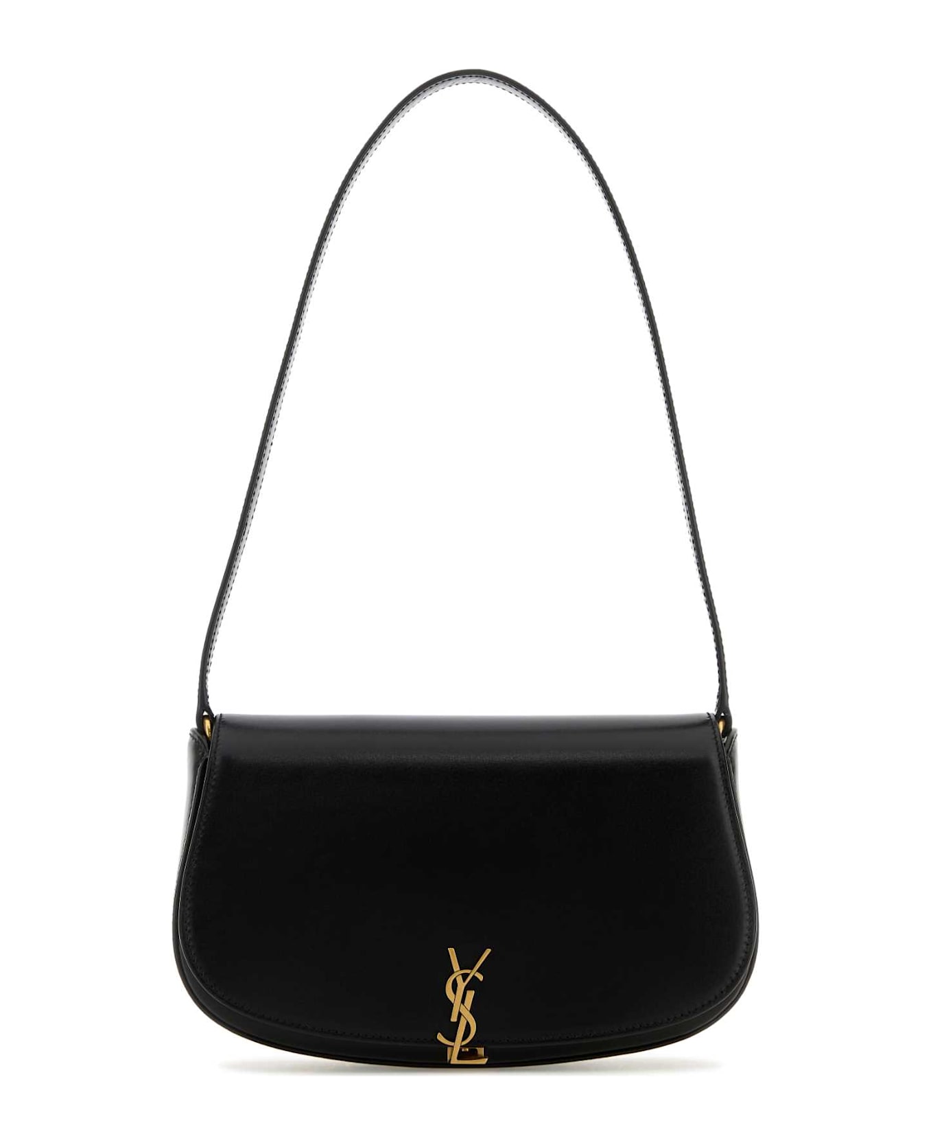 Saint Laurent Black Leather Demi Lune Shoulder Bag - NERO