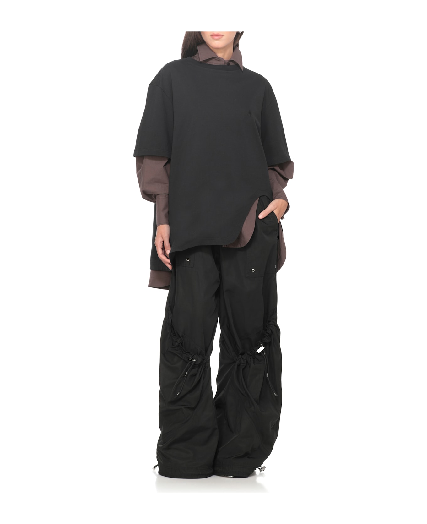 The Attico T-shirt With Logo - Black
