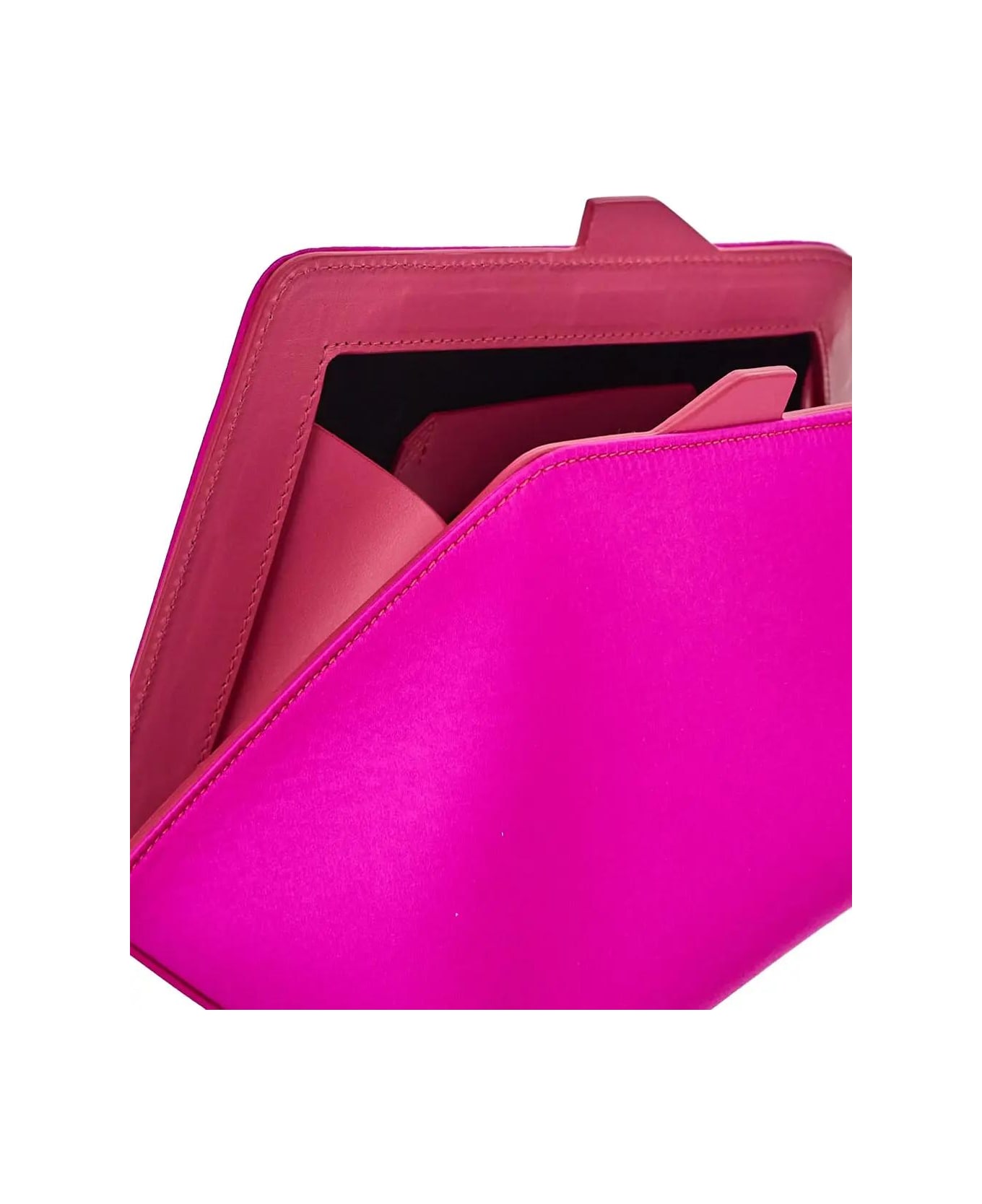 ◆THE ATTICO(ジアティコ) ロングナイト ベルベット クラッチ Long Night'' fuchsia maxi clutch for Women | THE ATTICO®