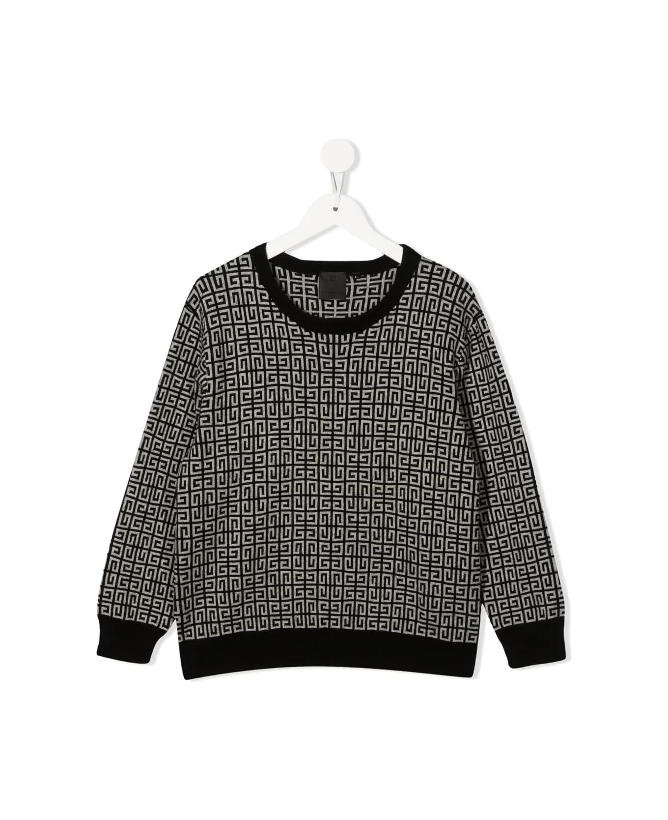 Givenchy Black And Grey Sweater With All-over 4g Motif - Nero/grigio ニットウェア＆スウェットシャツ