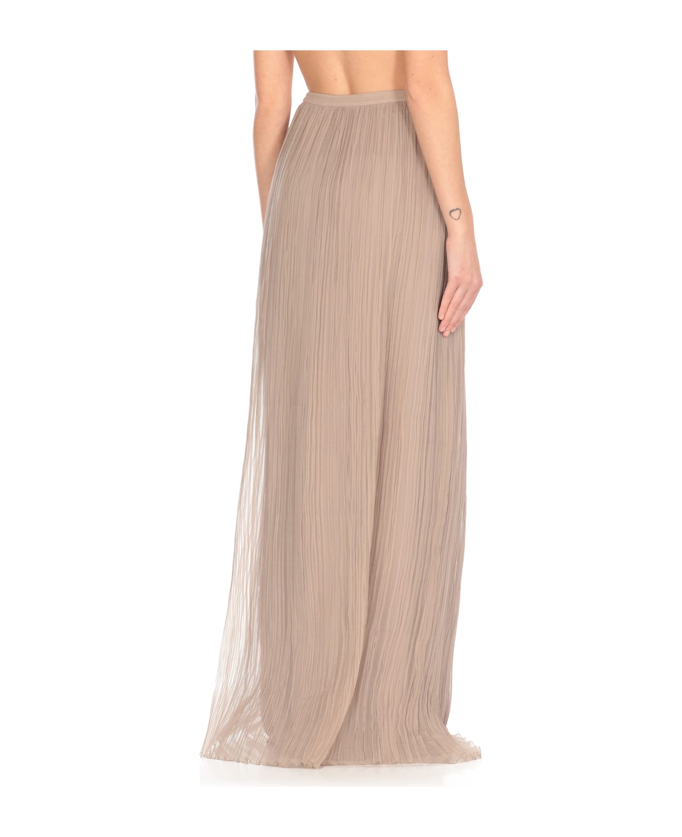 Alberta Ferretti Silk Skirt - Beige