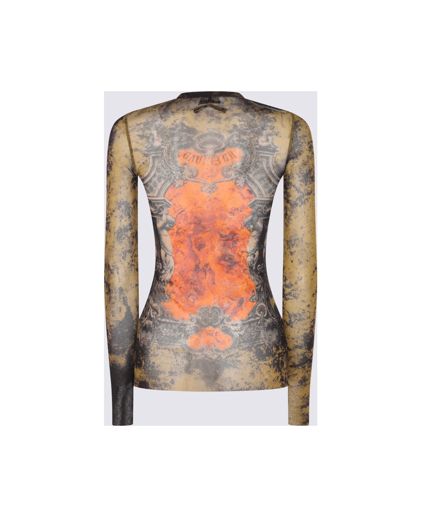 Jean Paul Gaultier Black And Red Top - BLACK/KHAKI/ORANGE