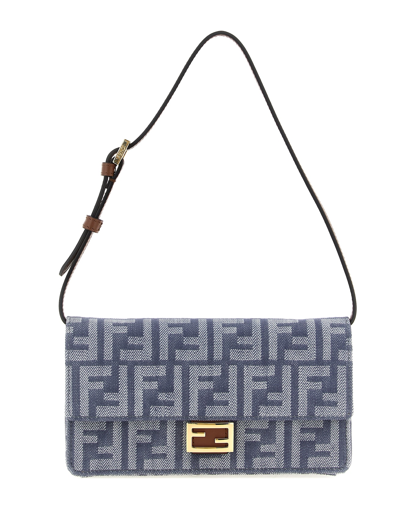 Fendi 'baguette' Wallet On Chain - Blue