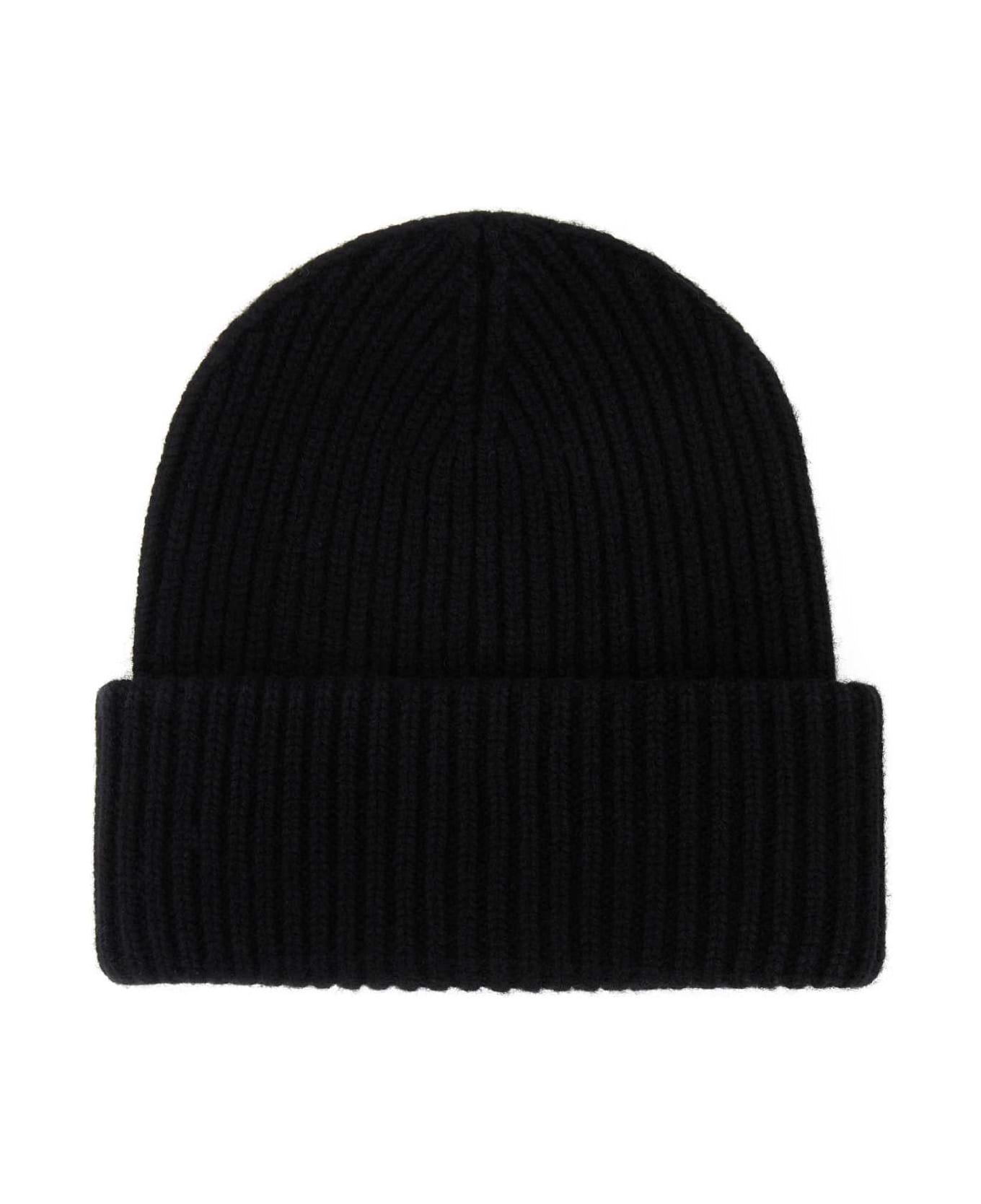 MC2 Saint Barth Black Wool Blend Beanie Hat - 00