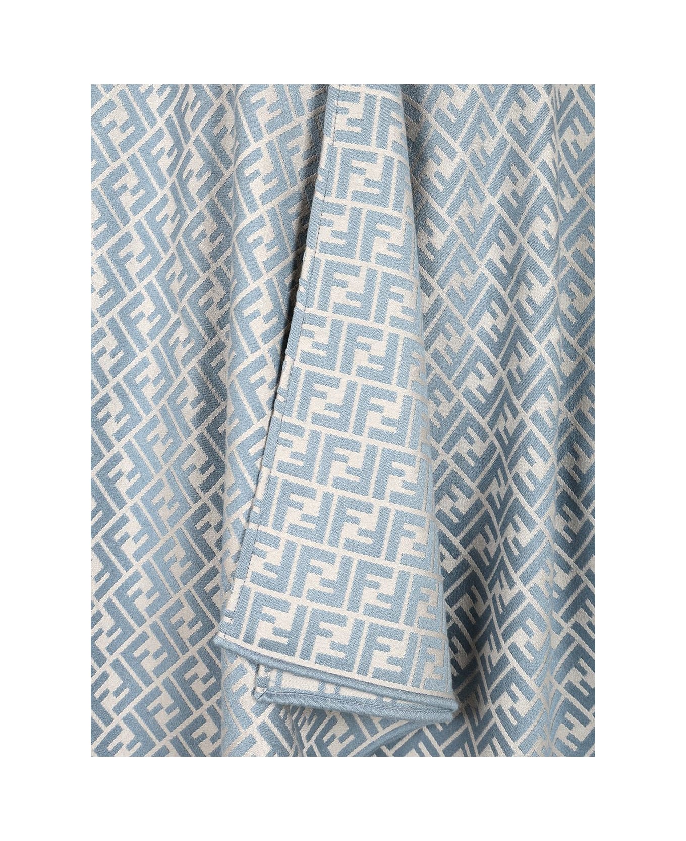 Fendi Wool And Silk Poncho - Blue