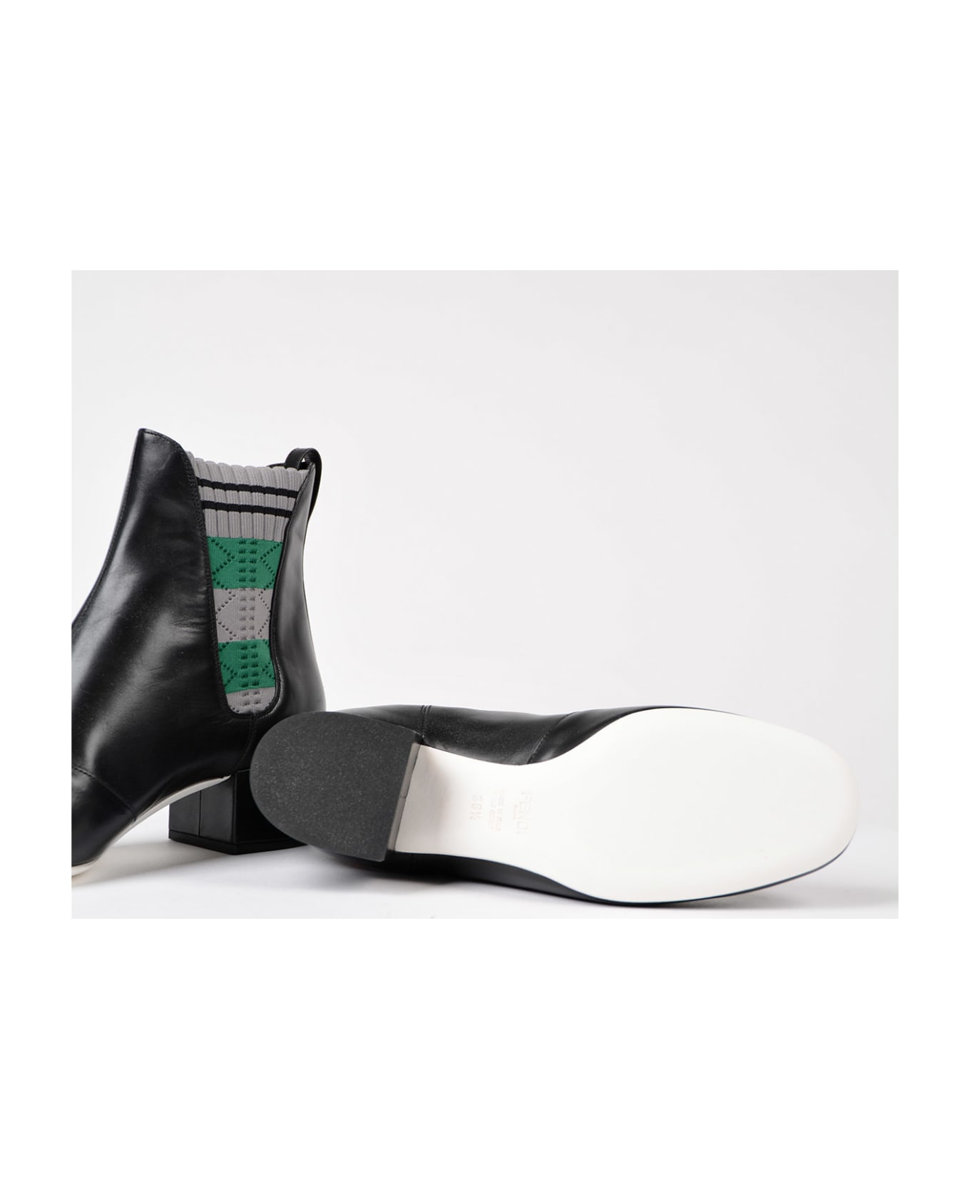 Fendi Floral Embroidered Ankle Boots - Black