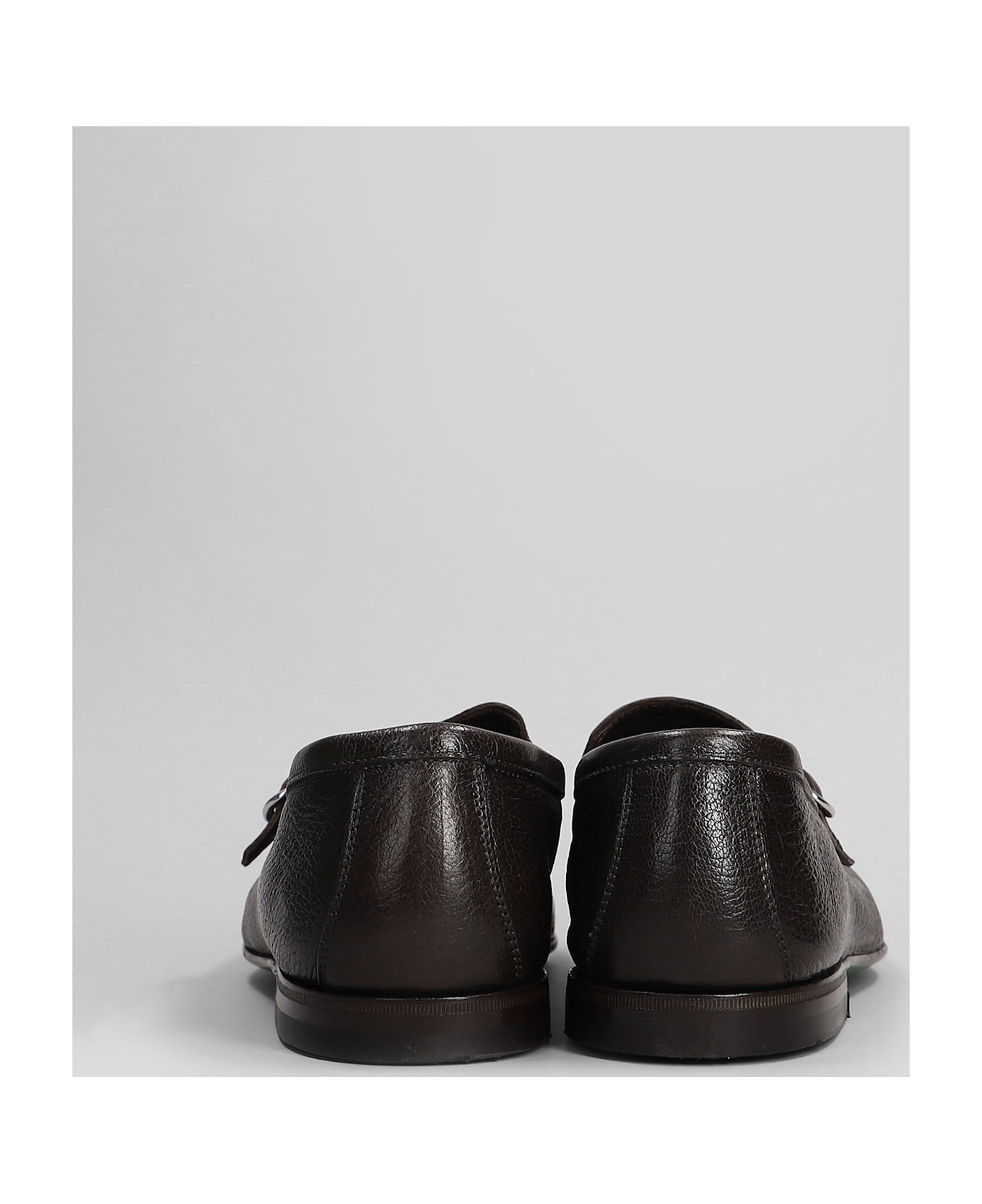 Green George Loafers In Dark Brown Leather - dark brown