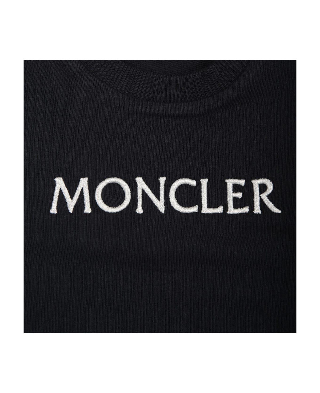 Moncler Blue Sweatshirt For Baby Girl With Logo - Blue