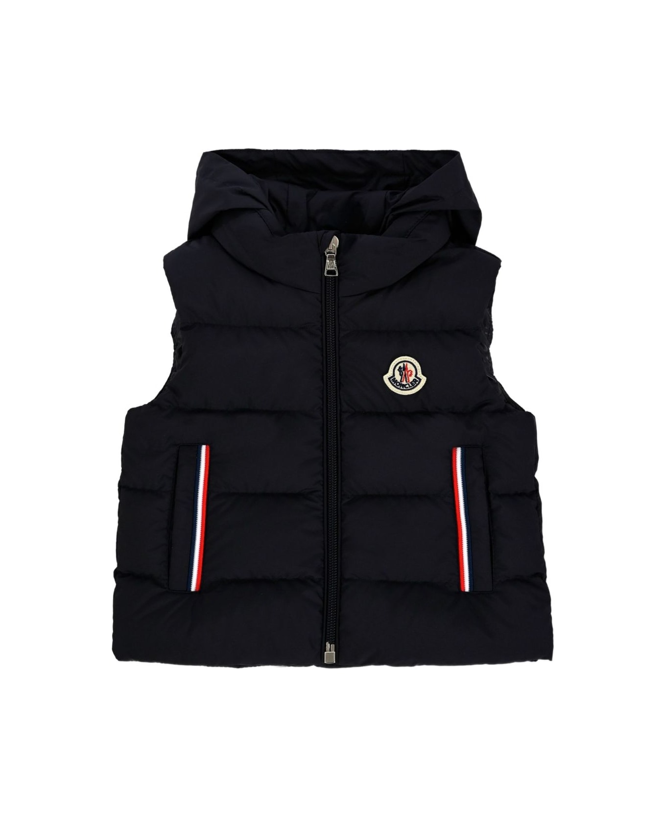 Moncler Enfant Quilted Vest With Hood - Blue