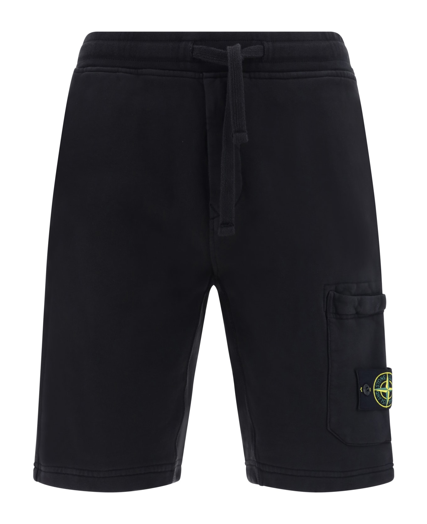 Stone Island Cotton Bermuda Shorts - black