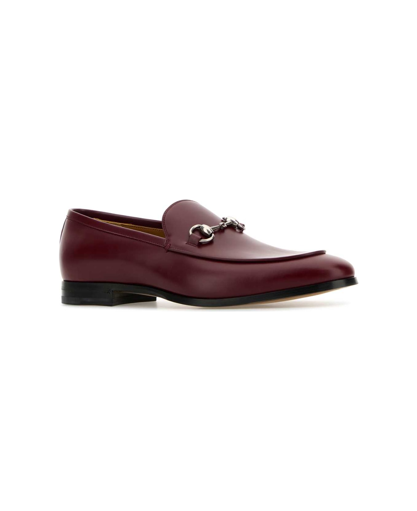 Gucci Burgundy Leather Loafers - BORDEAUX