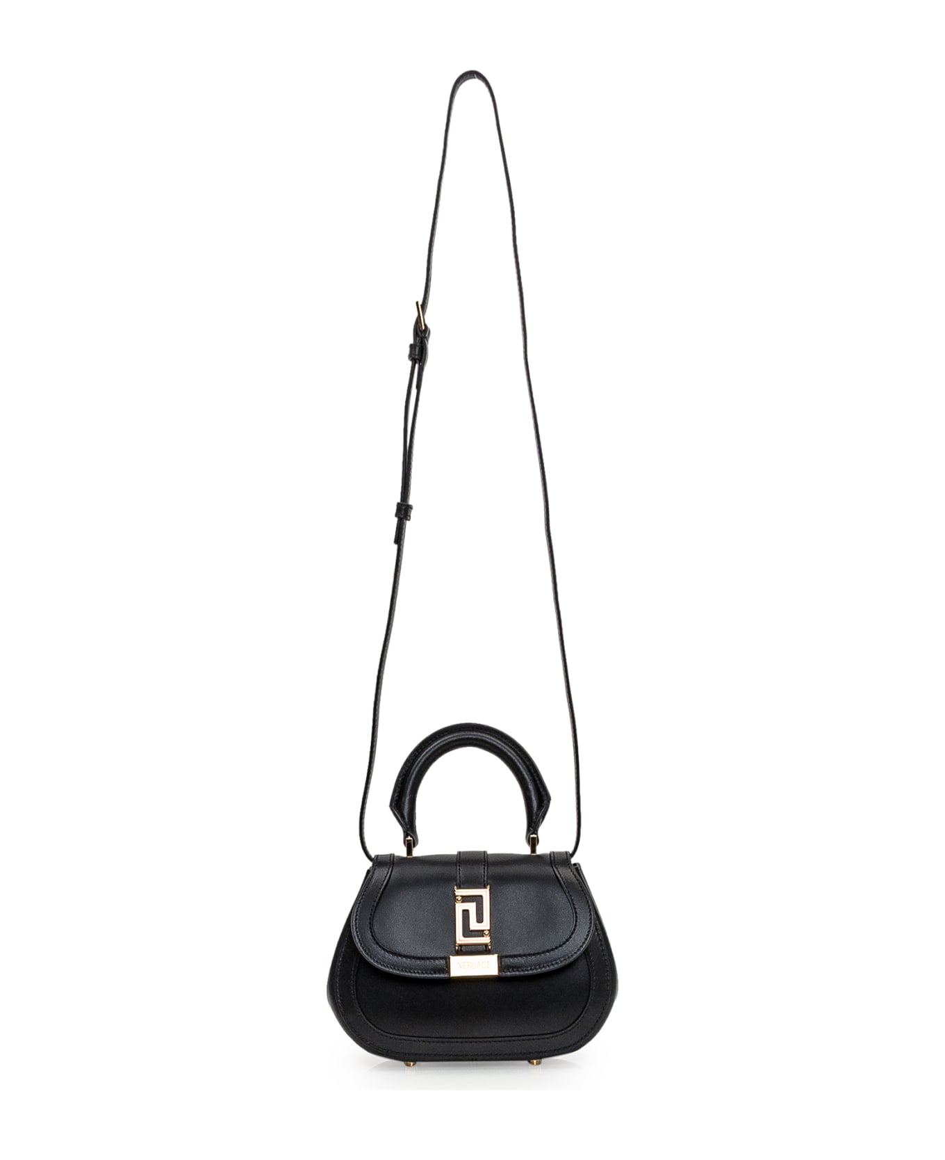 Versace Greca Goddess Leather Mini Bag - Black