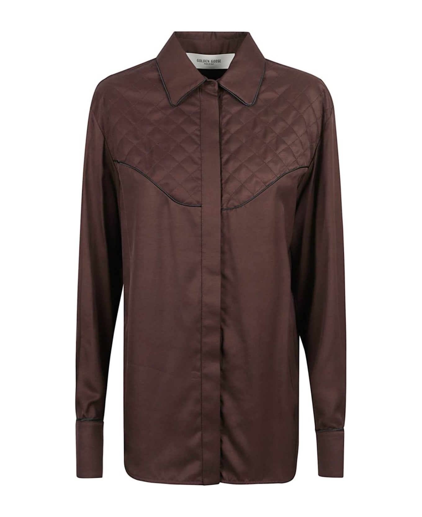 Golden Goose Shirt With Quilted Details - Brown