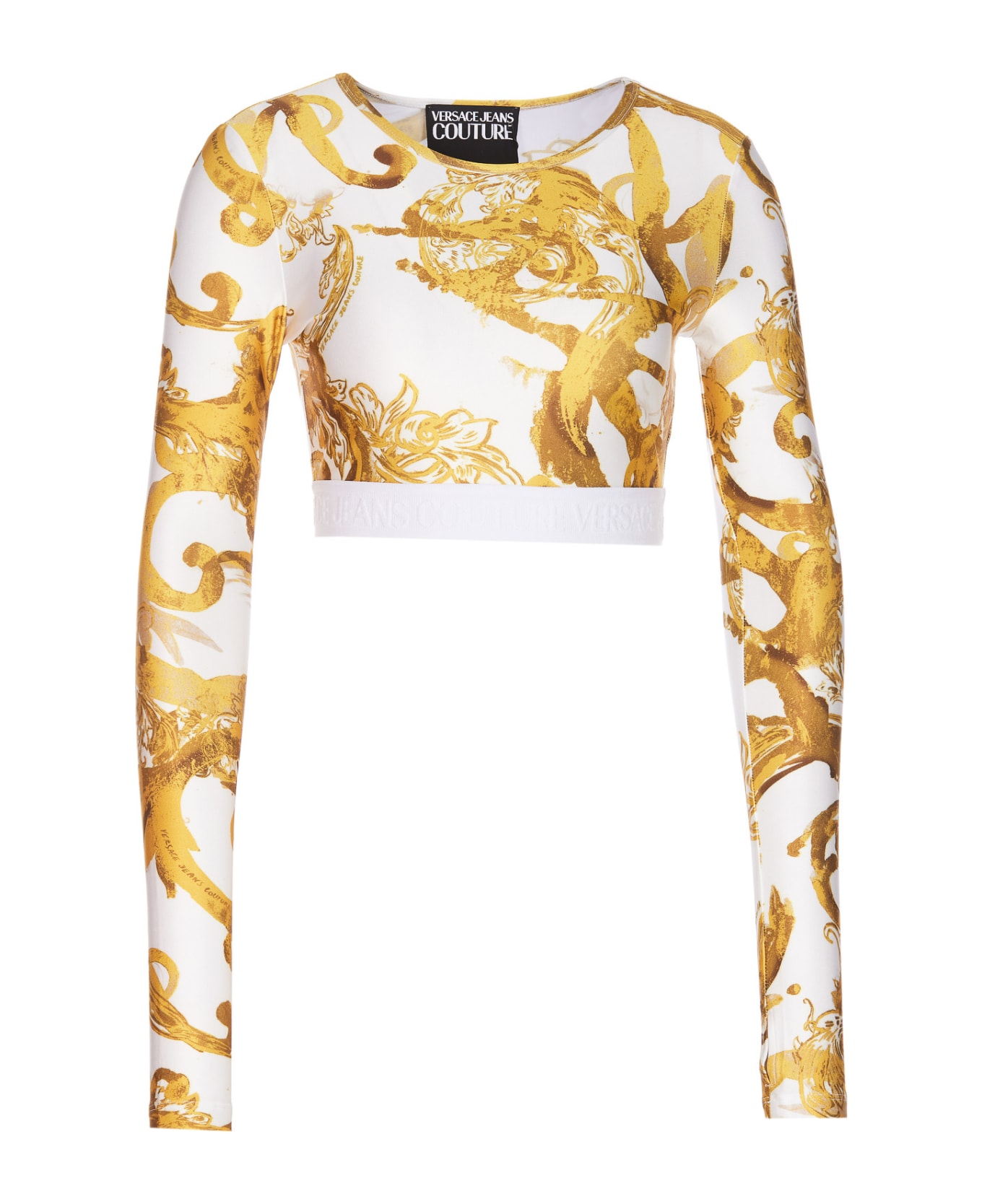 Versace Jeans Couture Watercolour Couture Top - Golden