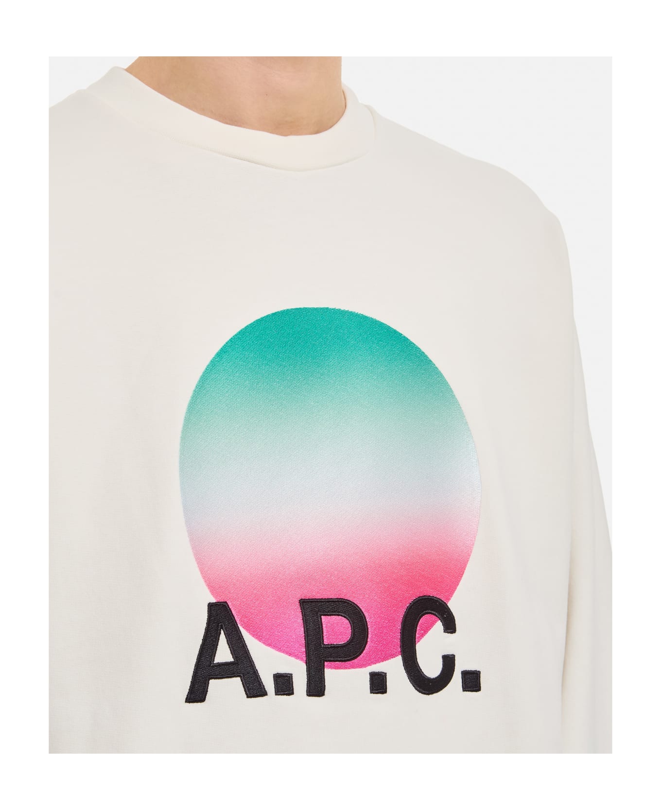 A.P.C. Sunset Crewneck Cotton Sweatshirt - White
