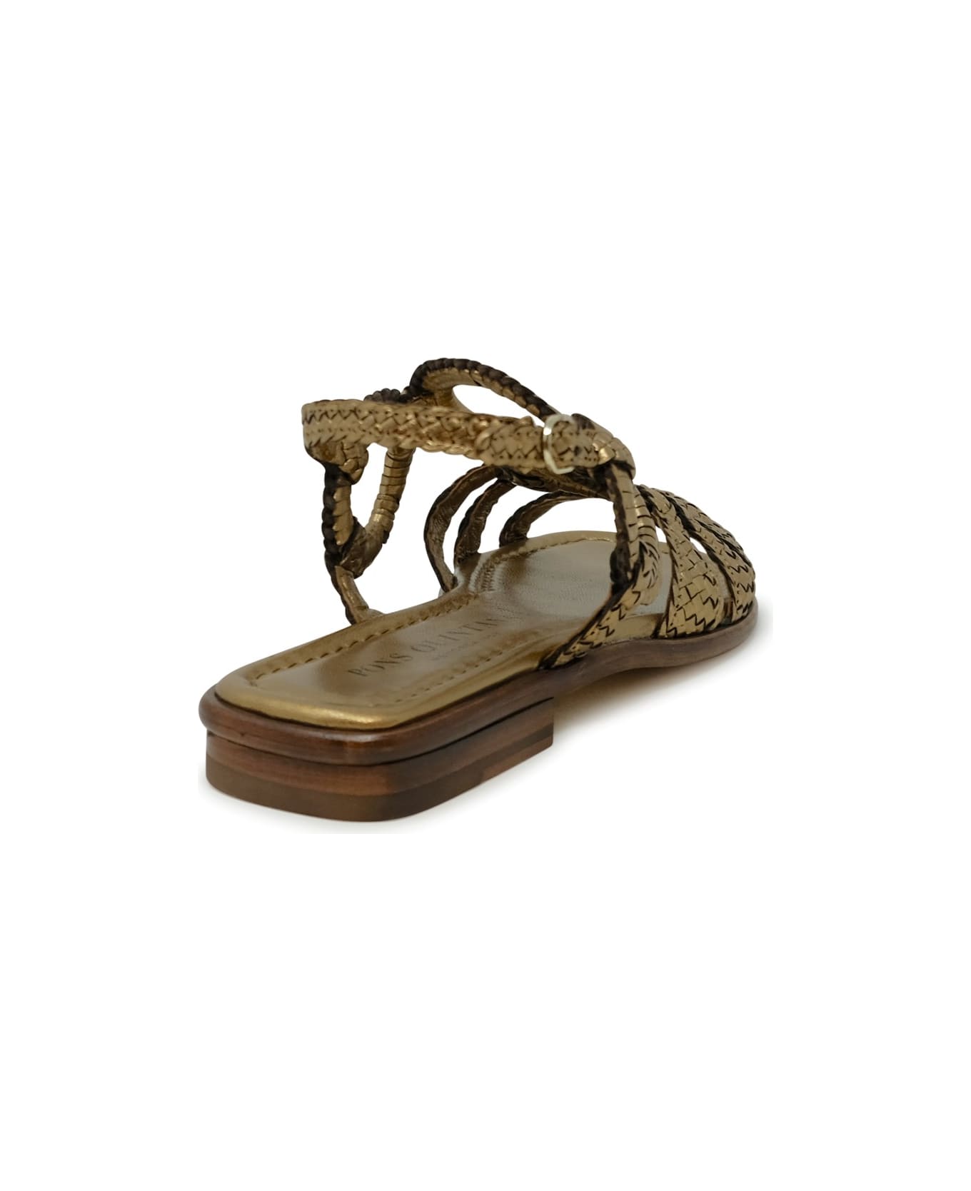 Pons Quintana Leather Tina Flat Sandals - BRONZE