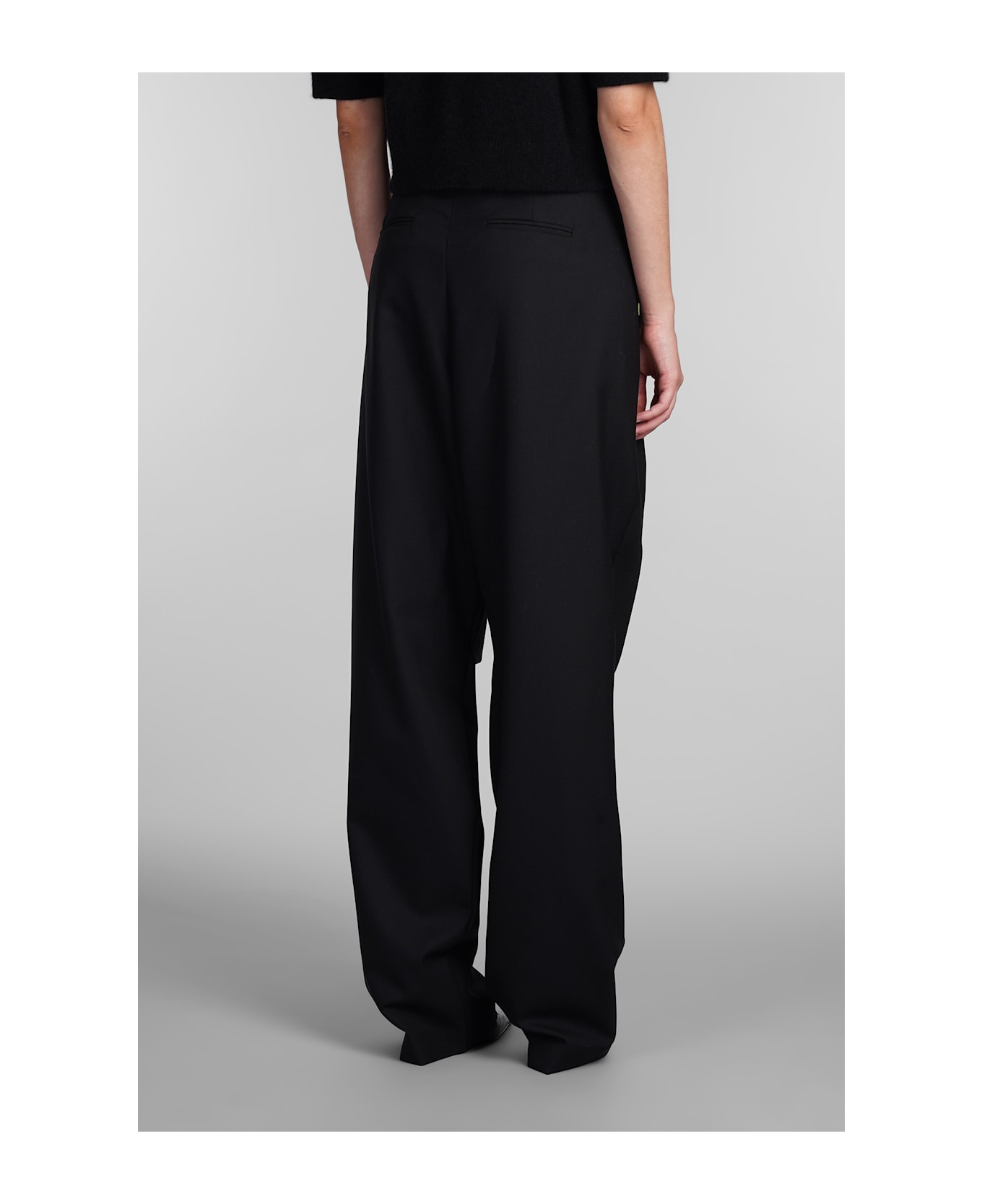 Laneus Pants In Black Wool - black