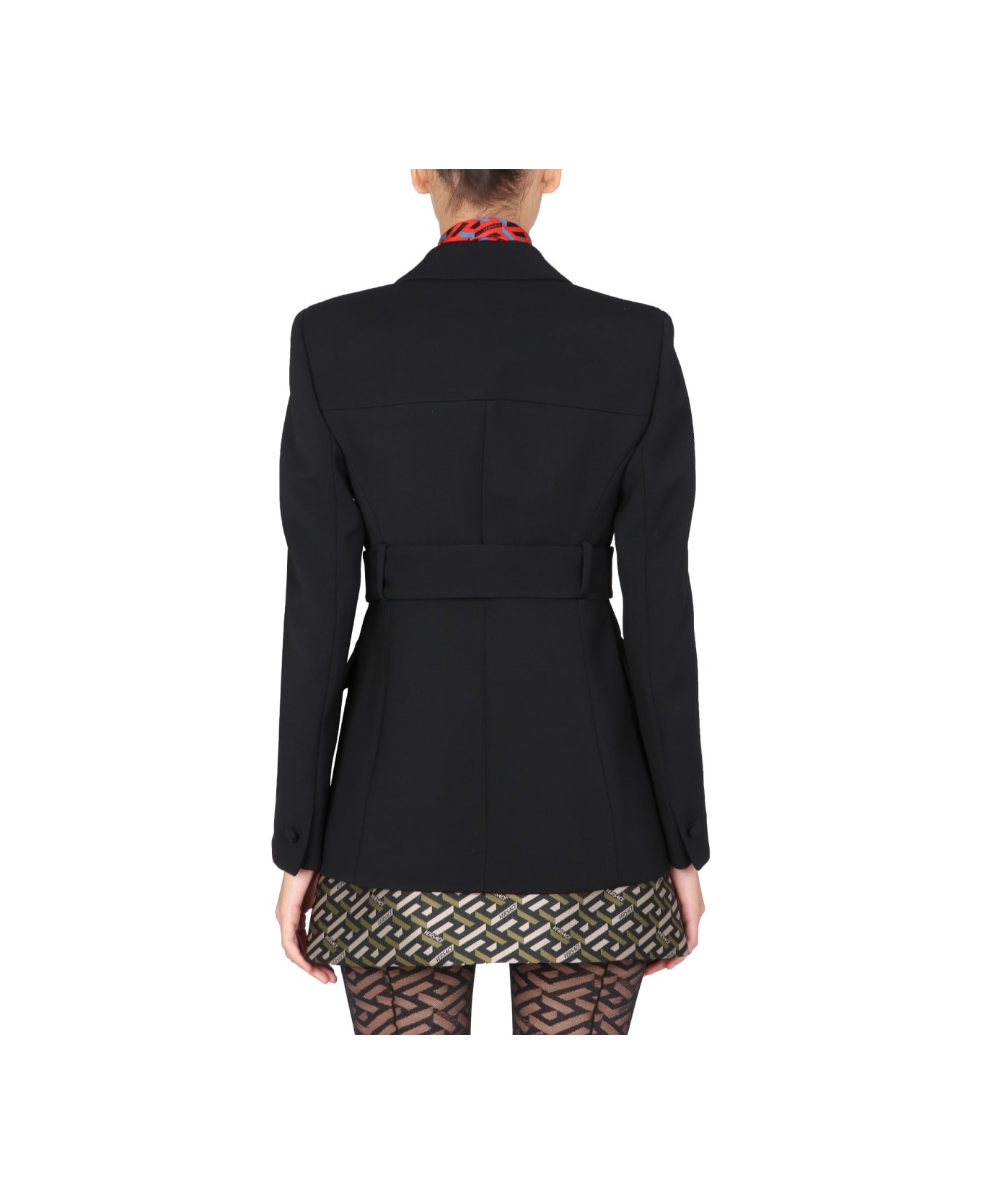 Versace Jacket With Medusa Button - BLACK