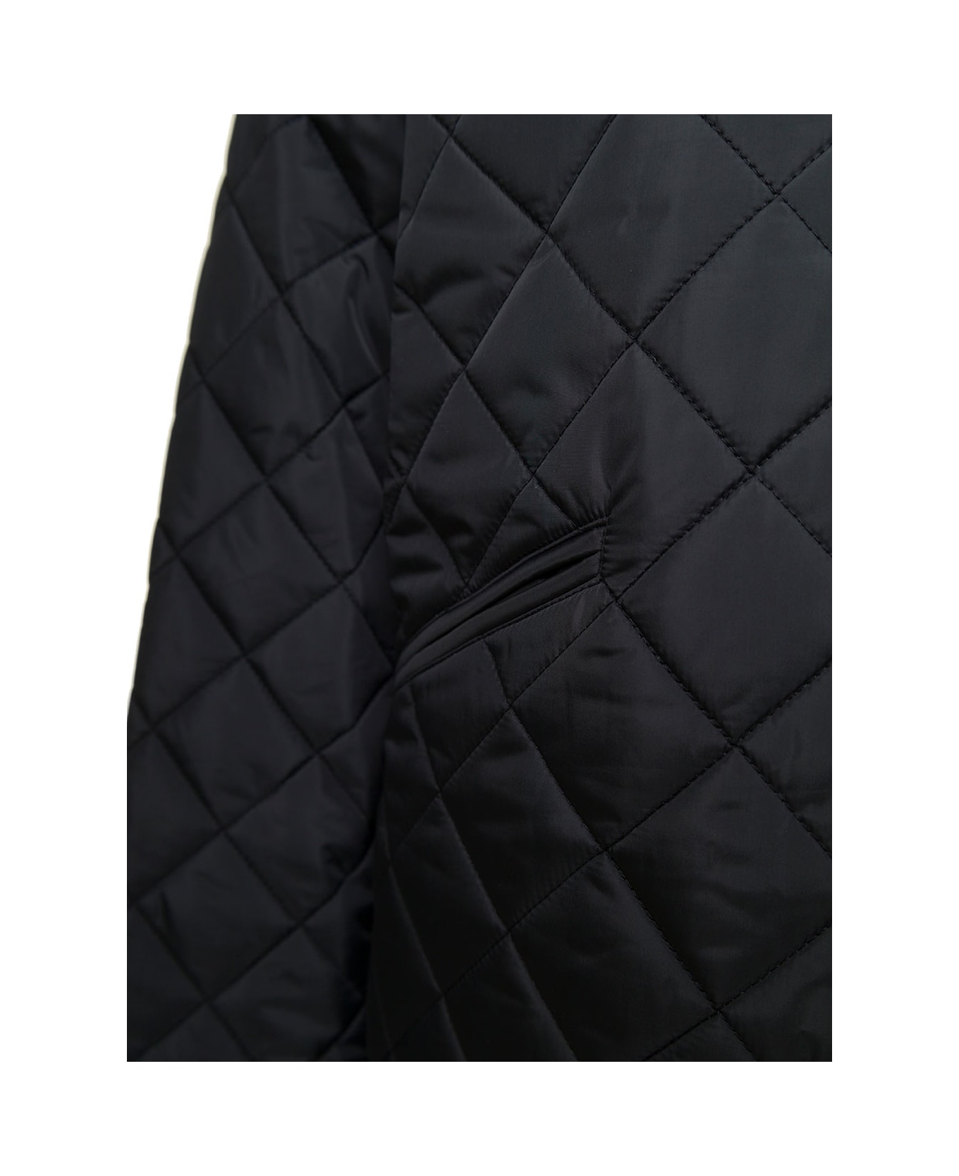 Totême Black Quilted Jacket With Round Neckline In Recycled Fabric Woman - Black