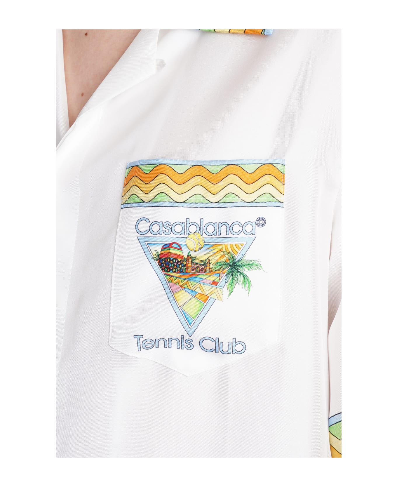 Casablanca Shirt In White Silk - Afro cubism tennis club