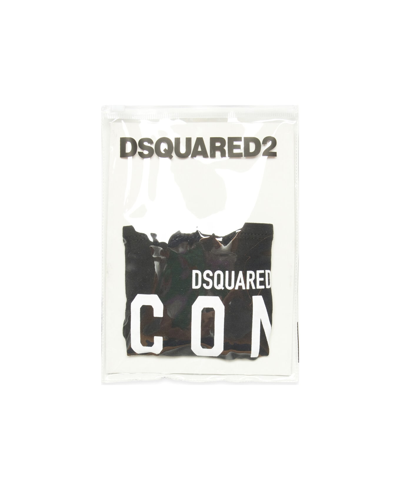 Dsquared2 D2uf3f-icon Uw Panties Dsquared Black Jersey Panties With Icon Logo - Black