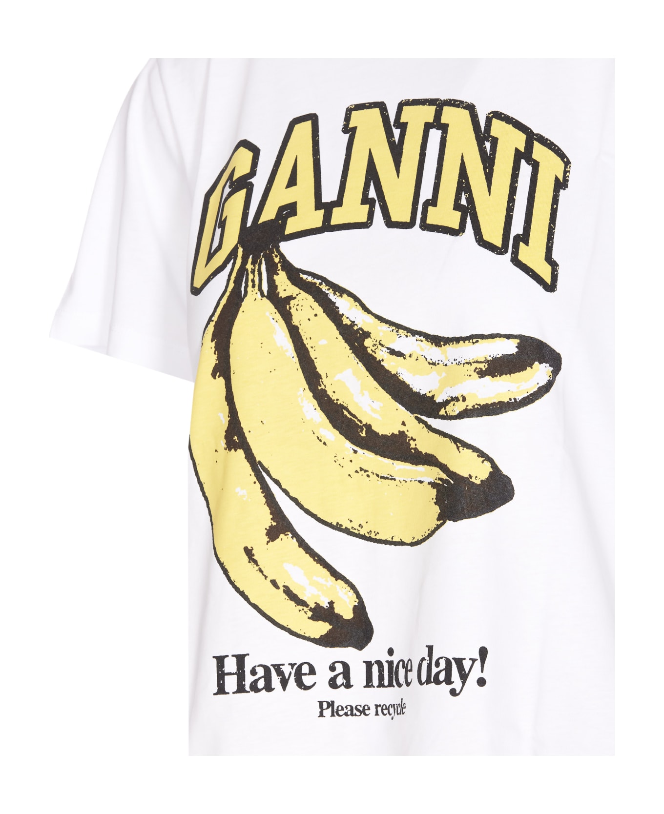 Ganni Banana T-shirt - White Tシャツ