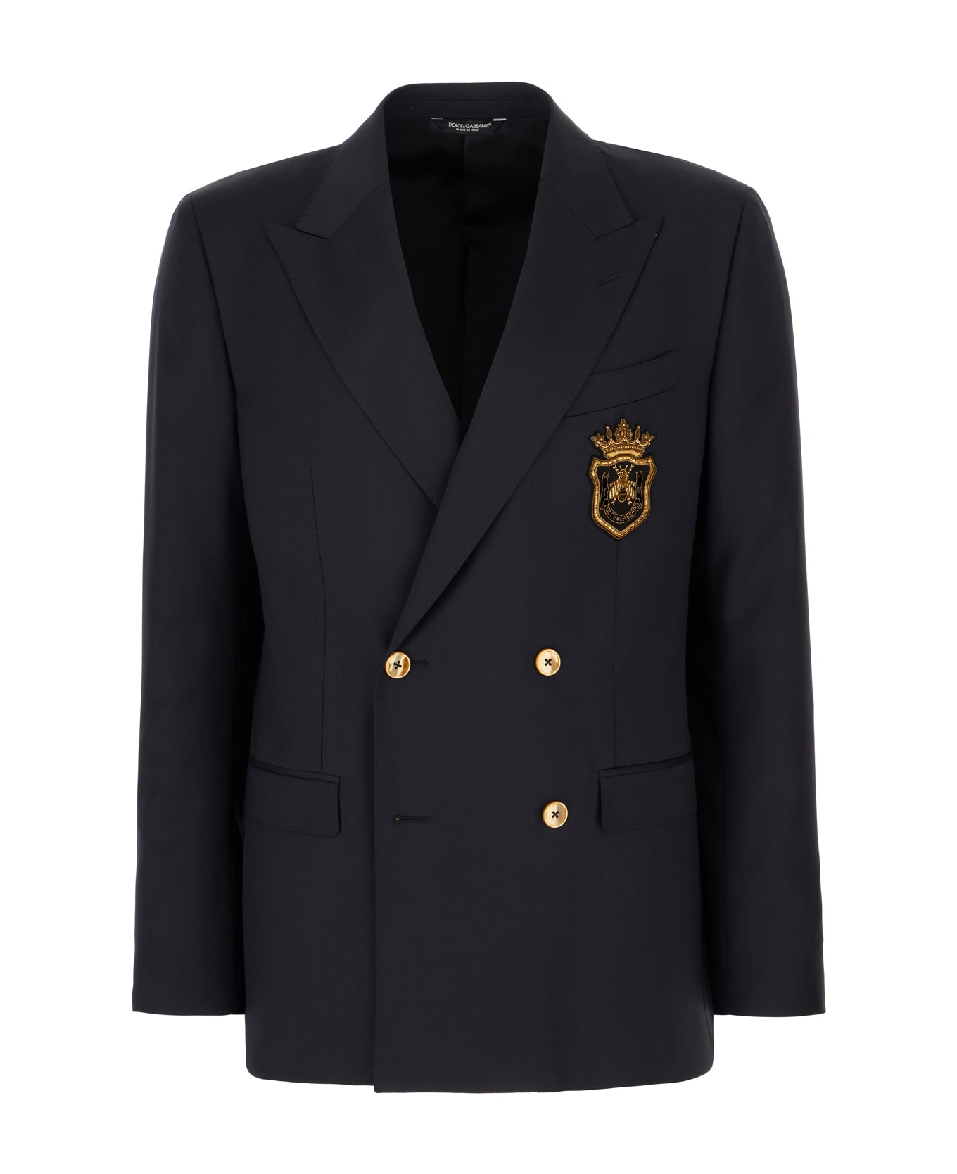 Dolce 
Gabbana Navy Blue Stretch Wool Blazer - NAVY BLUE
