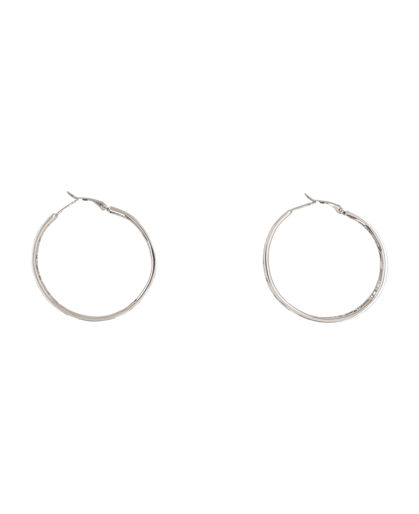VETEMENTS Logo Hoop Earrings - silver