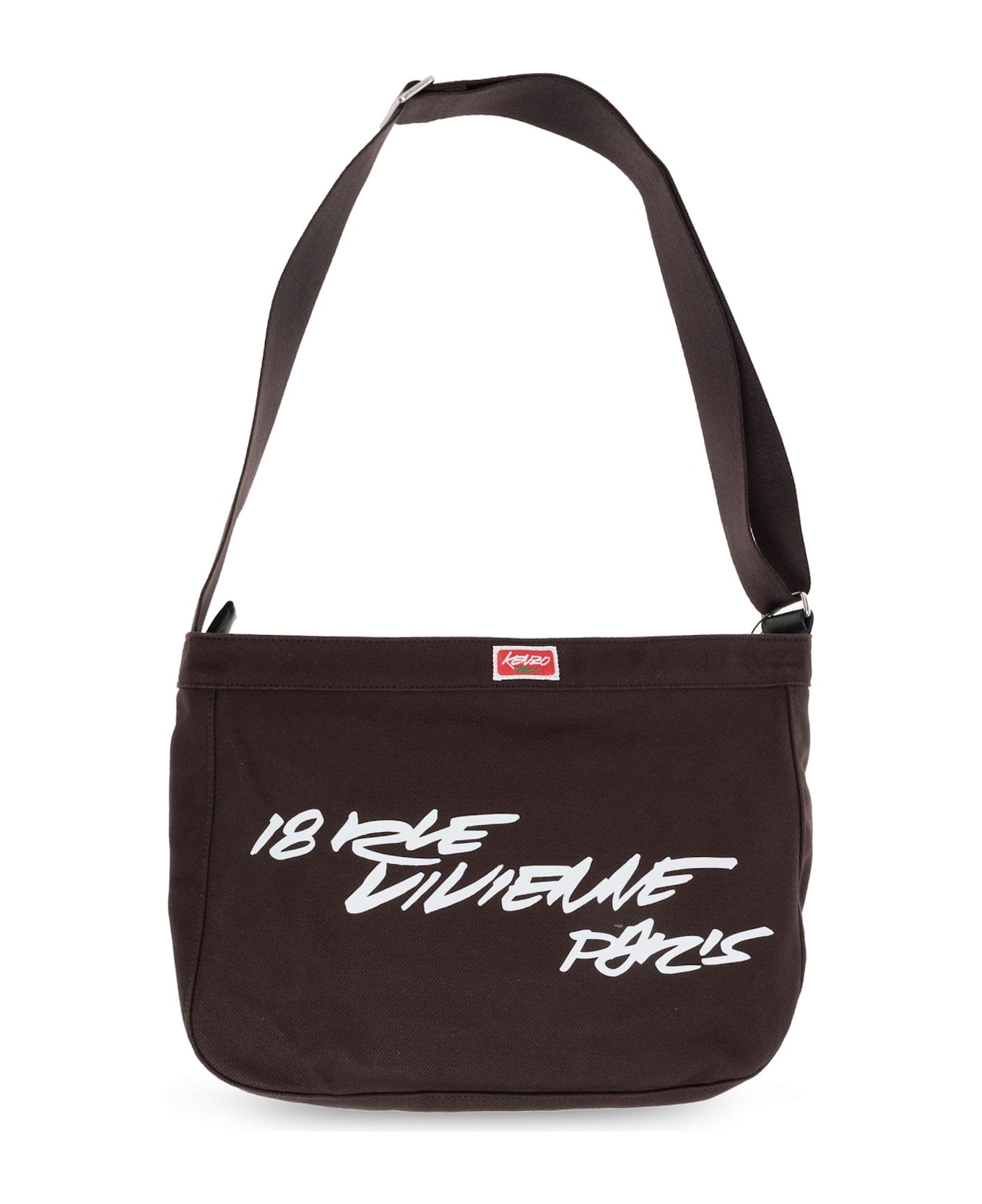 Kenzo Shoulder Bag With Print - Brown