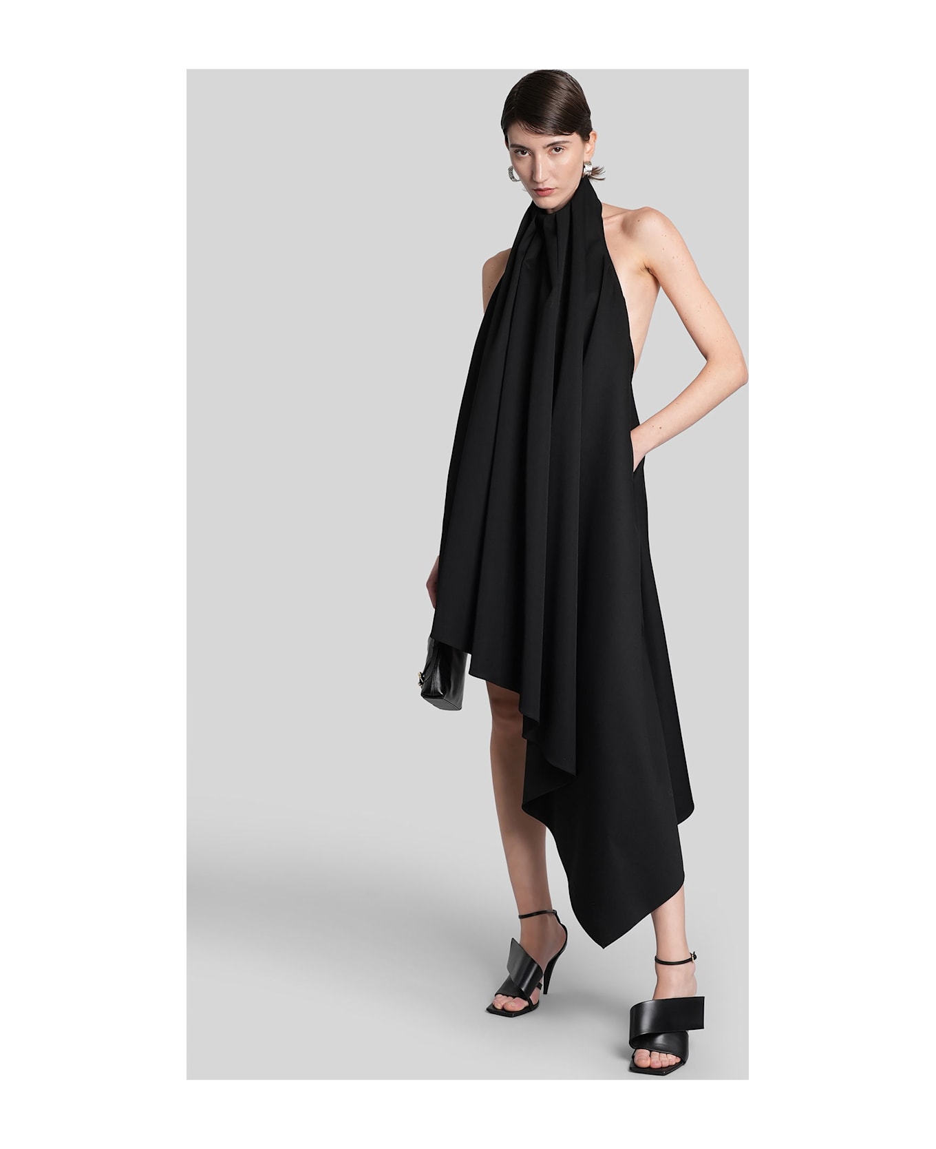 Givenchy Long Dress In Black Wool - black