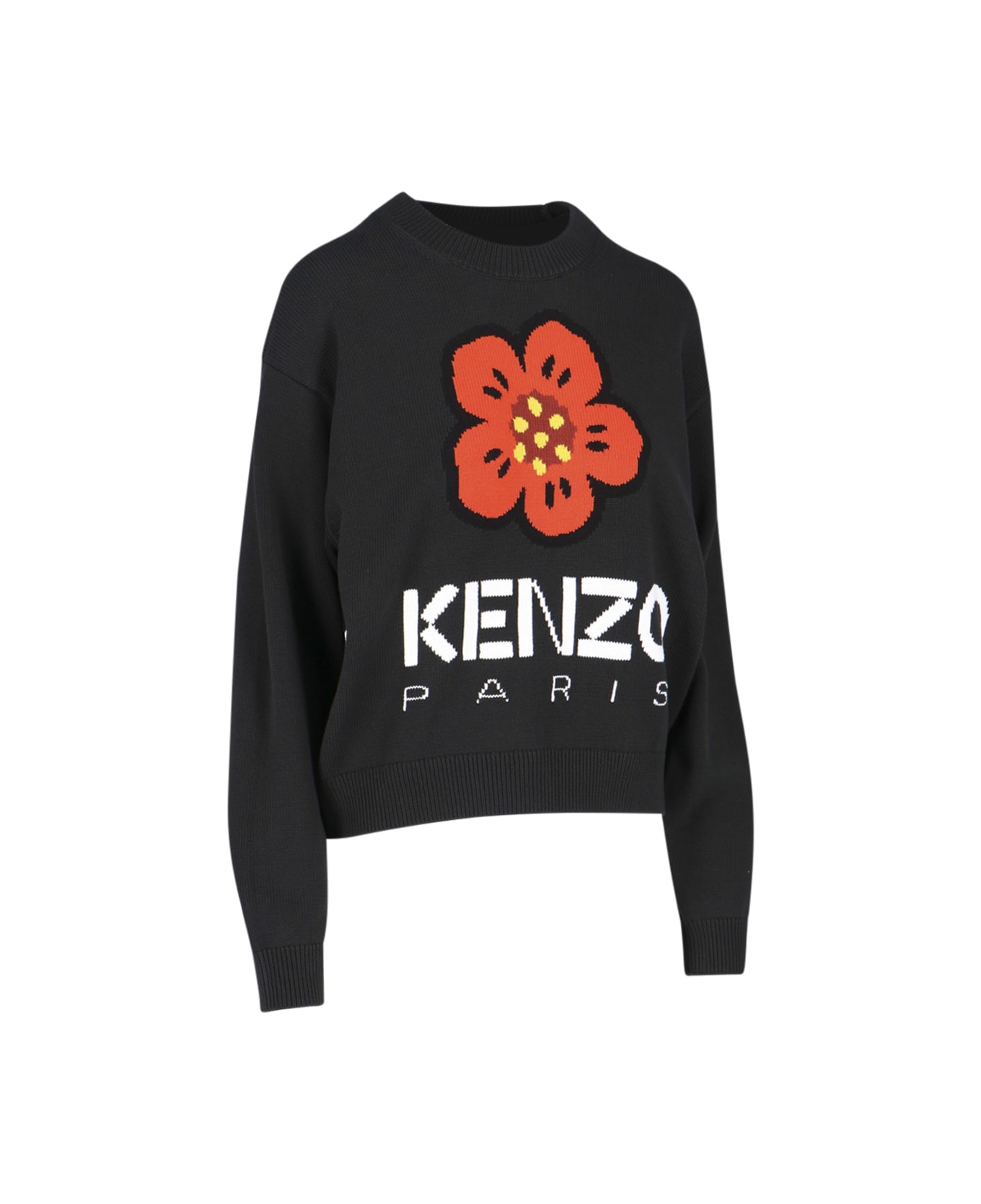 Kenzo Cotton Crew-neck Sweater - black フリース
