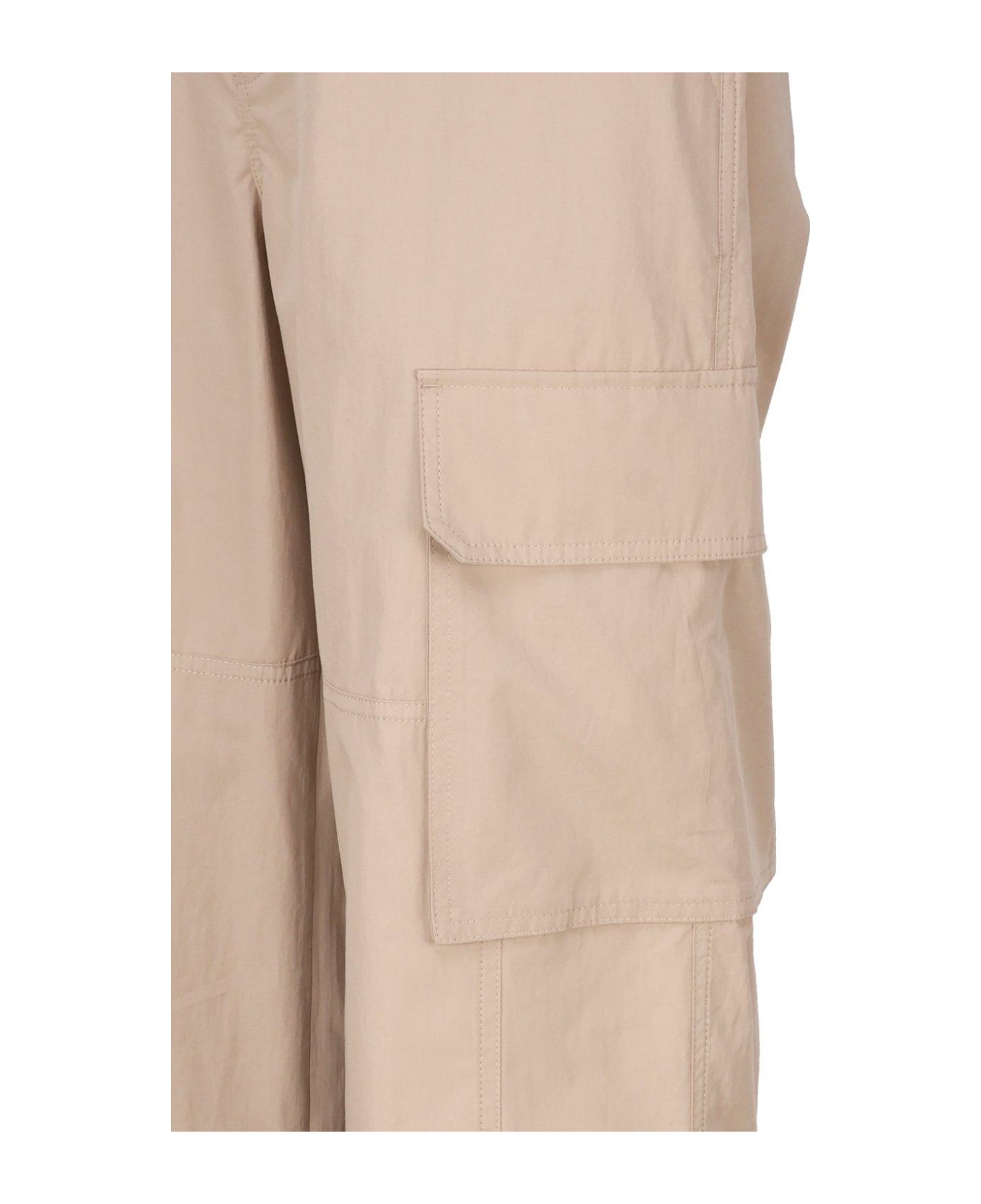 Valentino Button Detailed Straight Leg Pants - Beige ボトムス