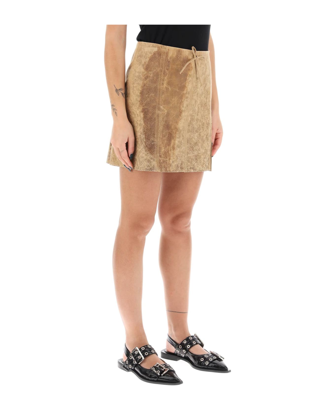 Paloma Wool Vittoria Leather Mini Skirt - BROWN