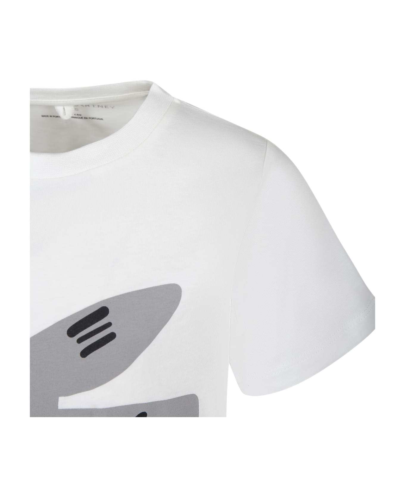 Stella McCartney Kids White T-shirt For Boy With Hammerhead Shark - White
