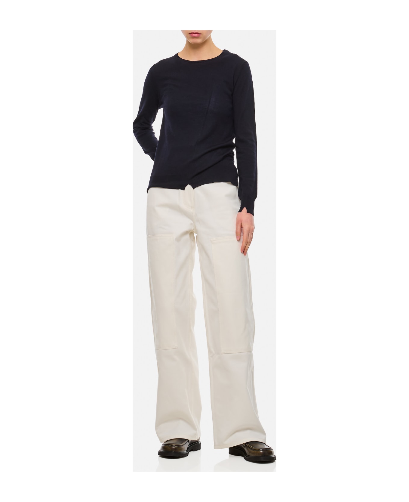 Cecilie Bahnsen Virginia Denim Trousers Essentials - White