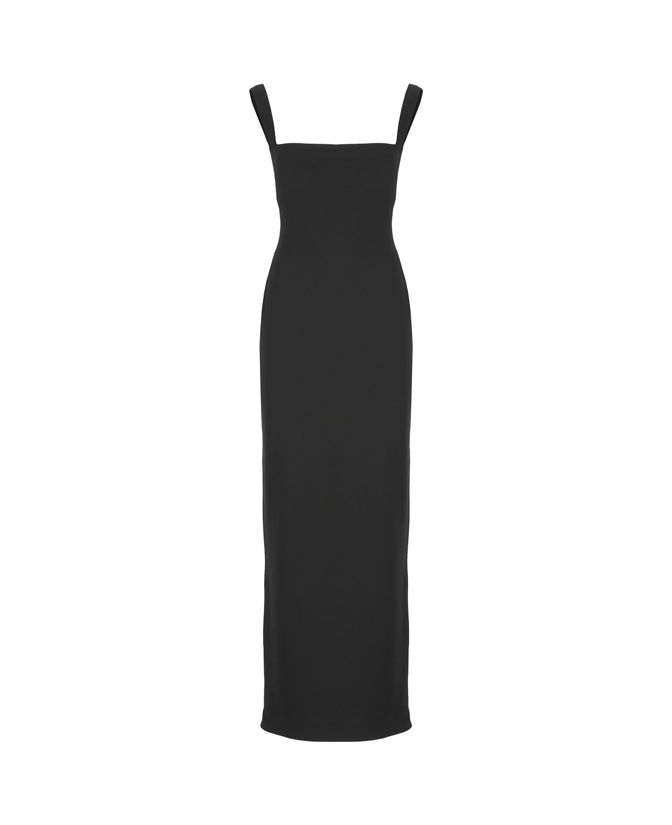 Solace London 'joni' Black Maxi Dress With Square Neck And Open Back Woman - Black