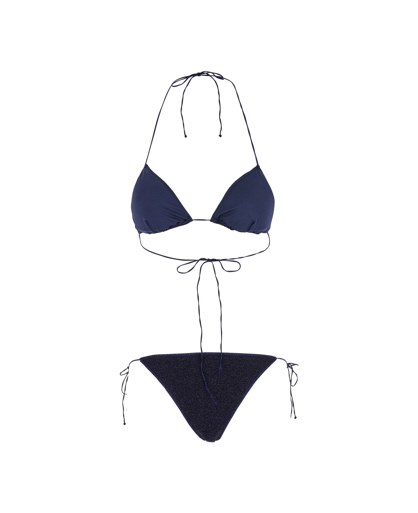 Oseree 
lumiere
 Blue Bikini With Triangular Top And Tie Closure In Tech Fabric Woman - Blu