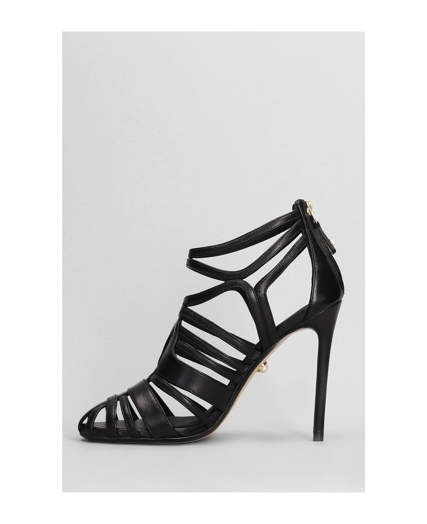 Alevì Jil 110 Sandals In Black Leather - black