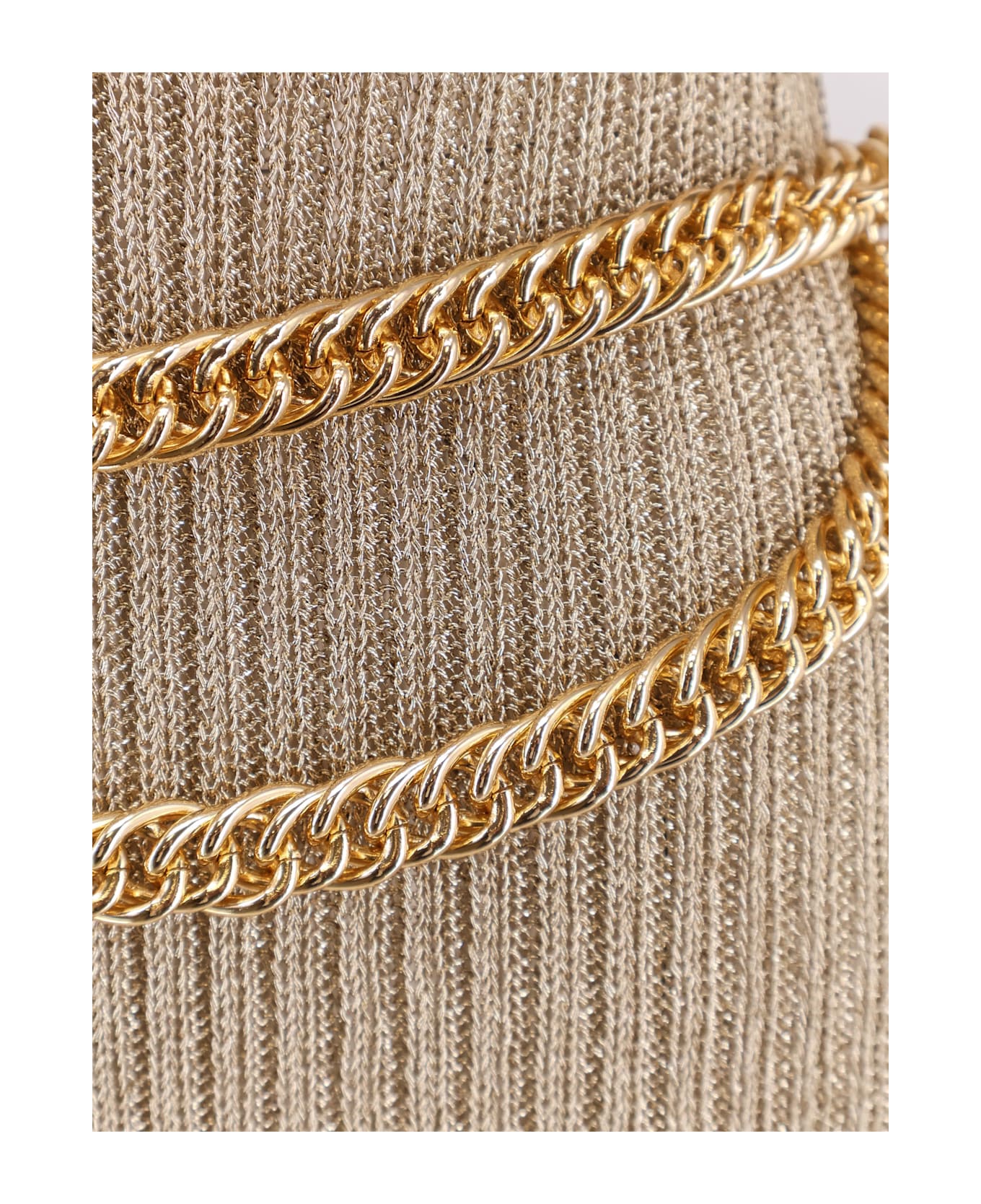 self-portrait Ribbed Lurex Knit Midi Dress - Golden