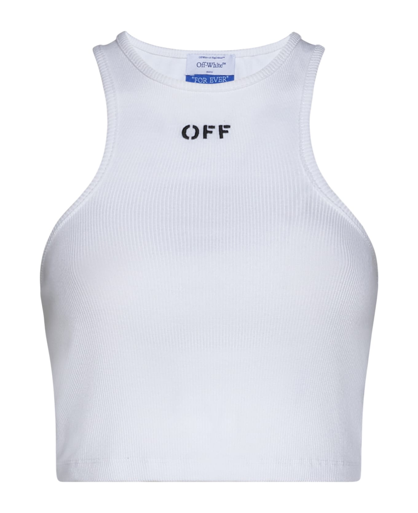 Off-White Off Stamp Rib Rowing Top - White