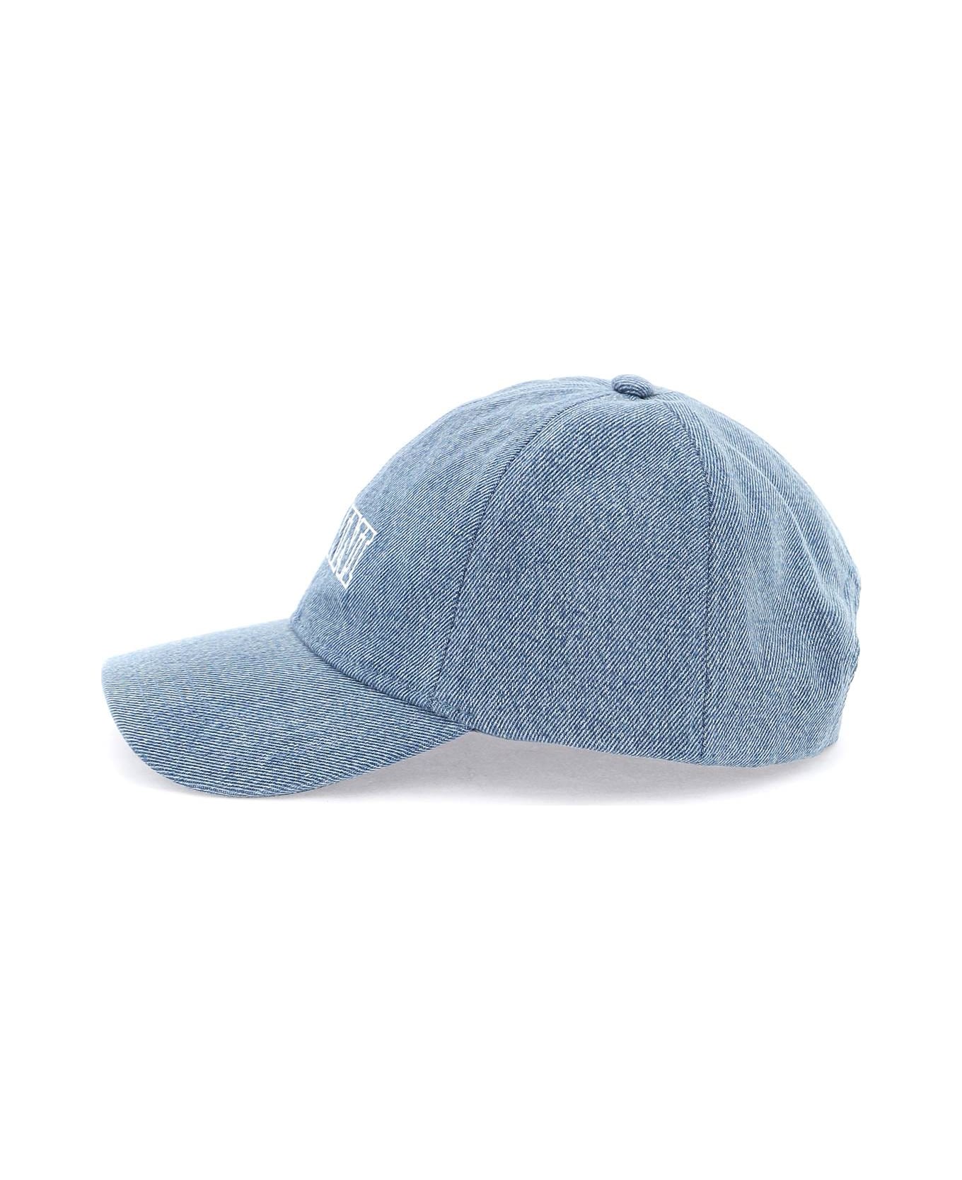 Ganni Light Blue Cotton Hat - DENIM (White)