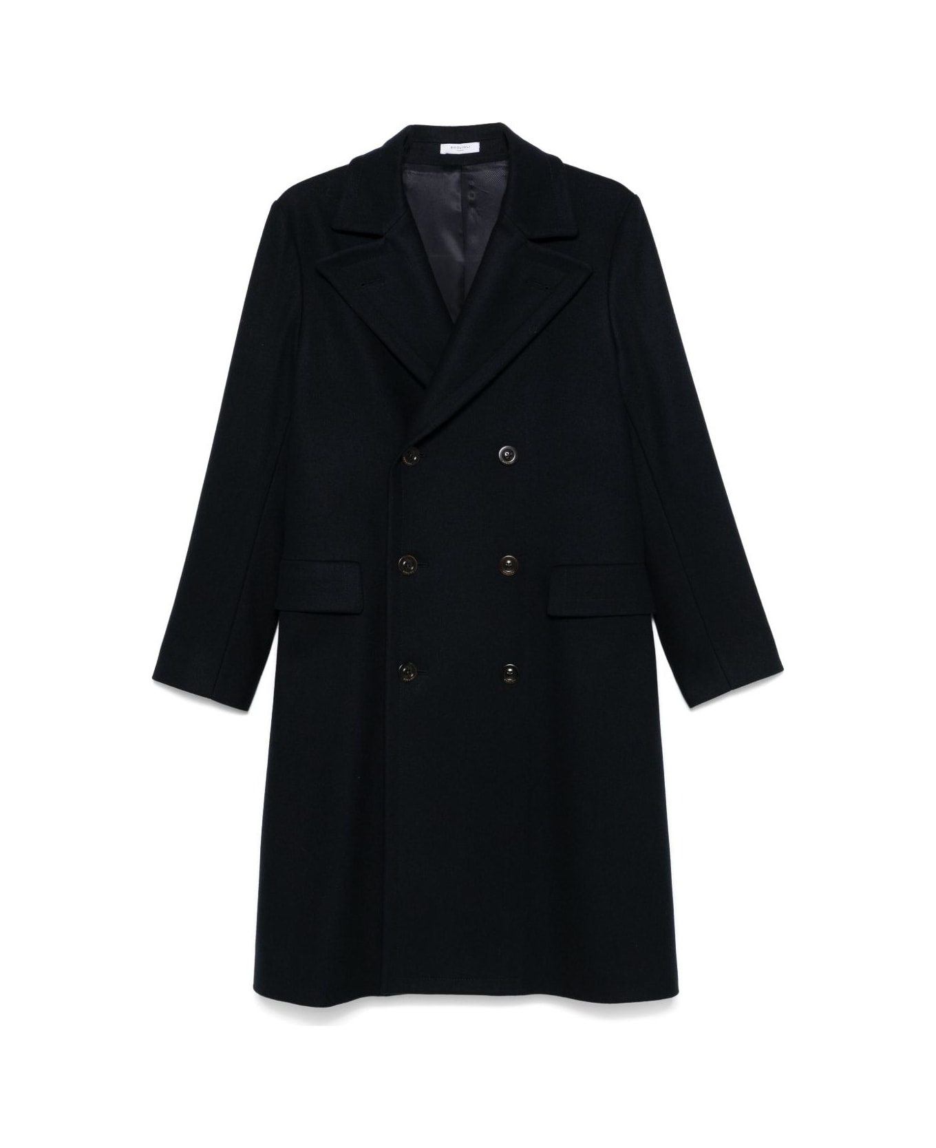 Boglioli Wool And Cashmere Double-breasted Coat - Blue
