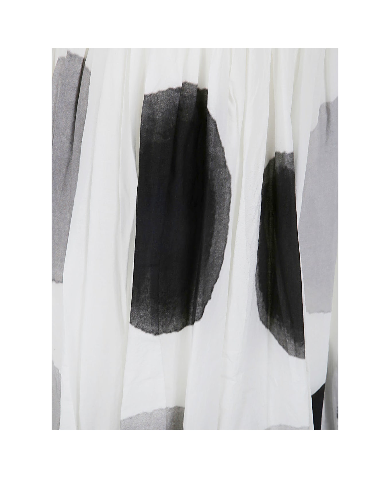 Maria Calderara Gathered High Waist Skirt - White Grey Black