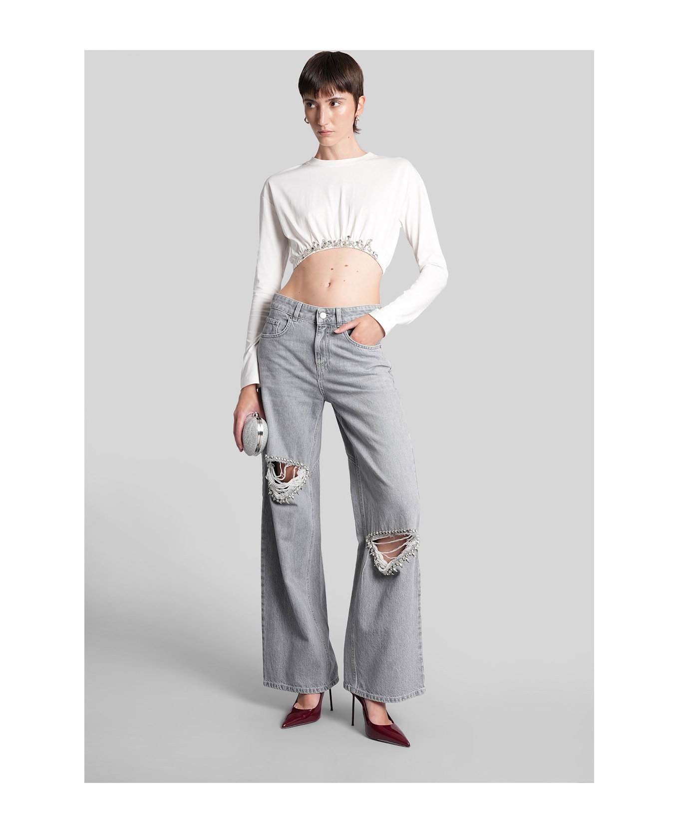 AREA Jeans In Grey Denim - grey