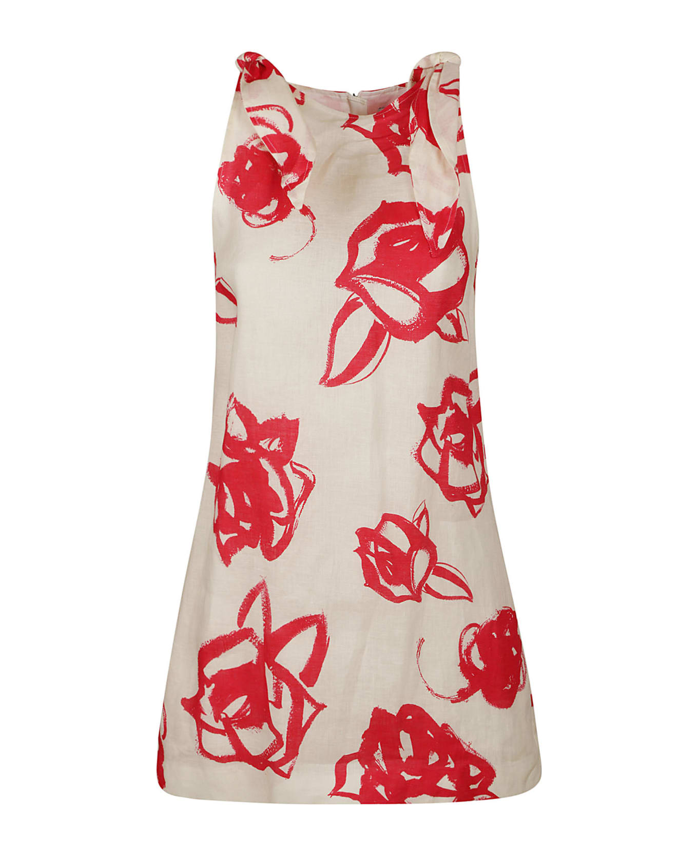 MSGM Floral Print Sleeveless Short Dress - MultiColour