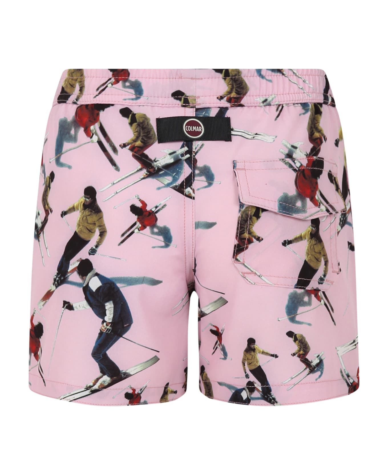 Colmar Pink Swim Boxer For Boy With Print And Logo - Pink