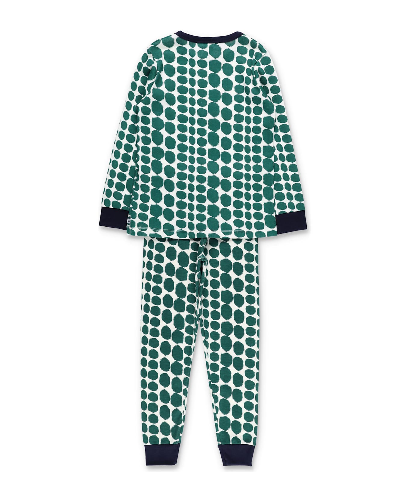 Petit Bateau Kid - Crocodile Print Cotton Pyjama Set With Mask - GREEN / WHITE