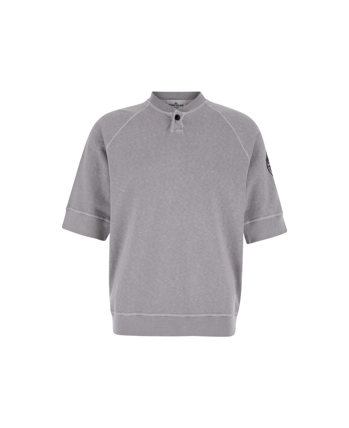 Stone Island Grey Crewneck T-shirt In Cotton Man - Grey